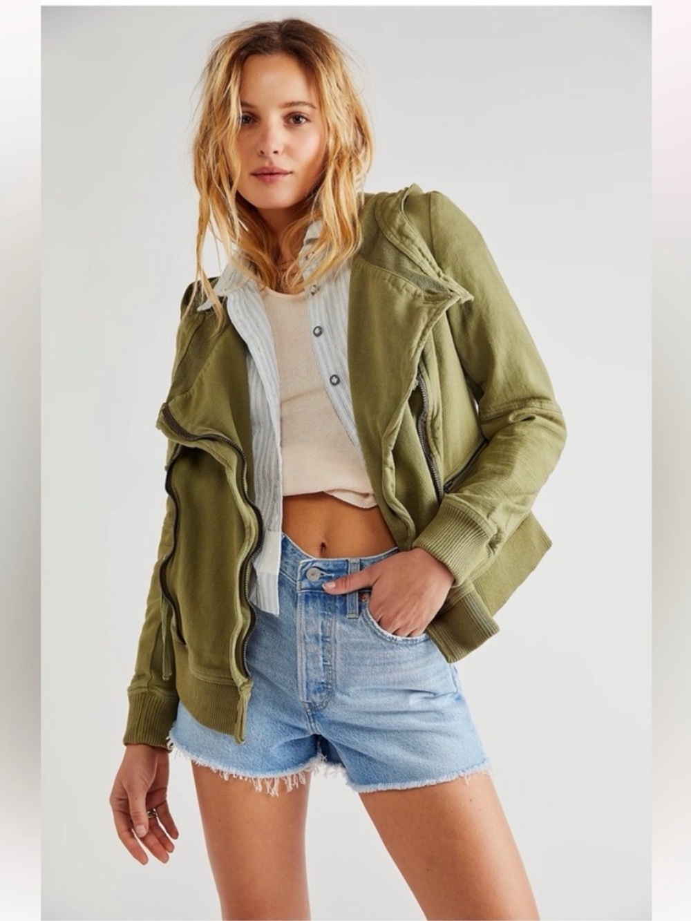 🌙FREE PEOPLE Carmen Moto Cotton Jacket🌙